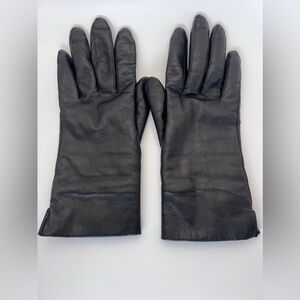 Black leather gloves